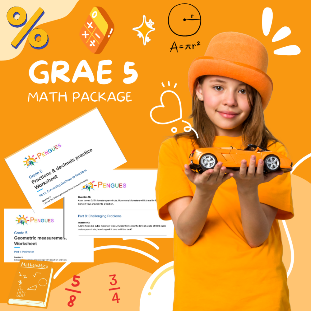 Grade 5 Printable Math Worksheets – AI-Enhanced for Mastering Fractions, Ratios, and Problem-Solving