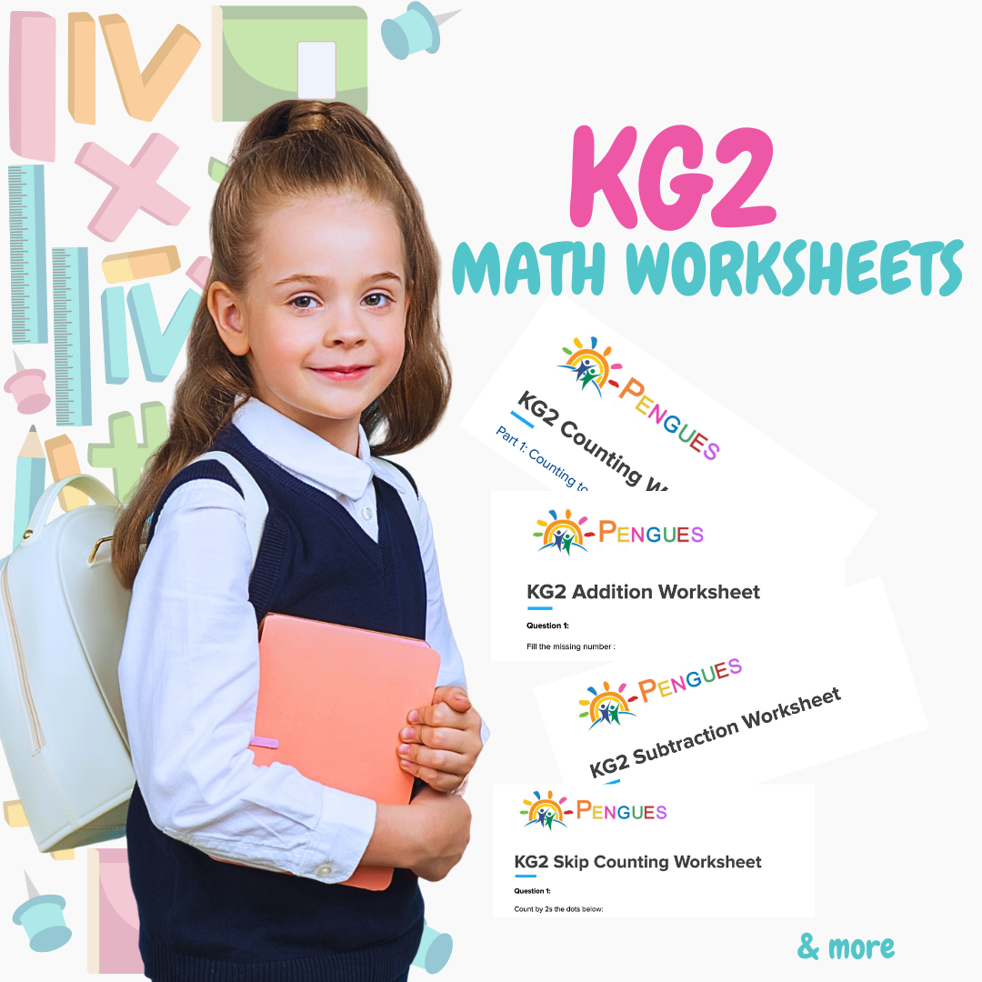 KG2 Printable Math Worksheets for 5-Year-Olds – AI-Enhanced for Learning Numbers, Patterns, and Simple Addition
