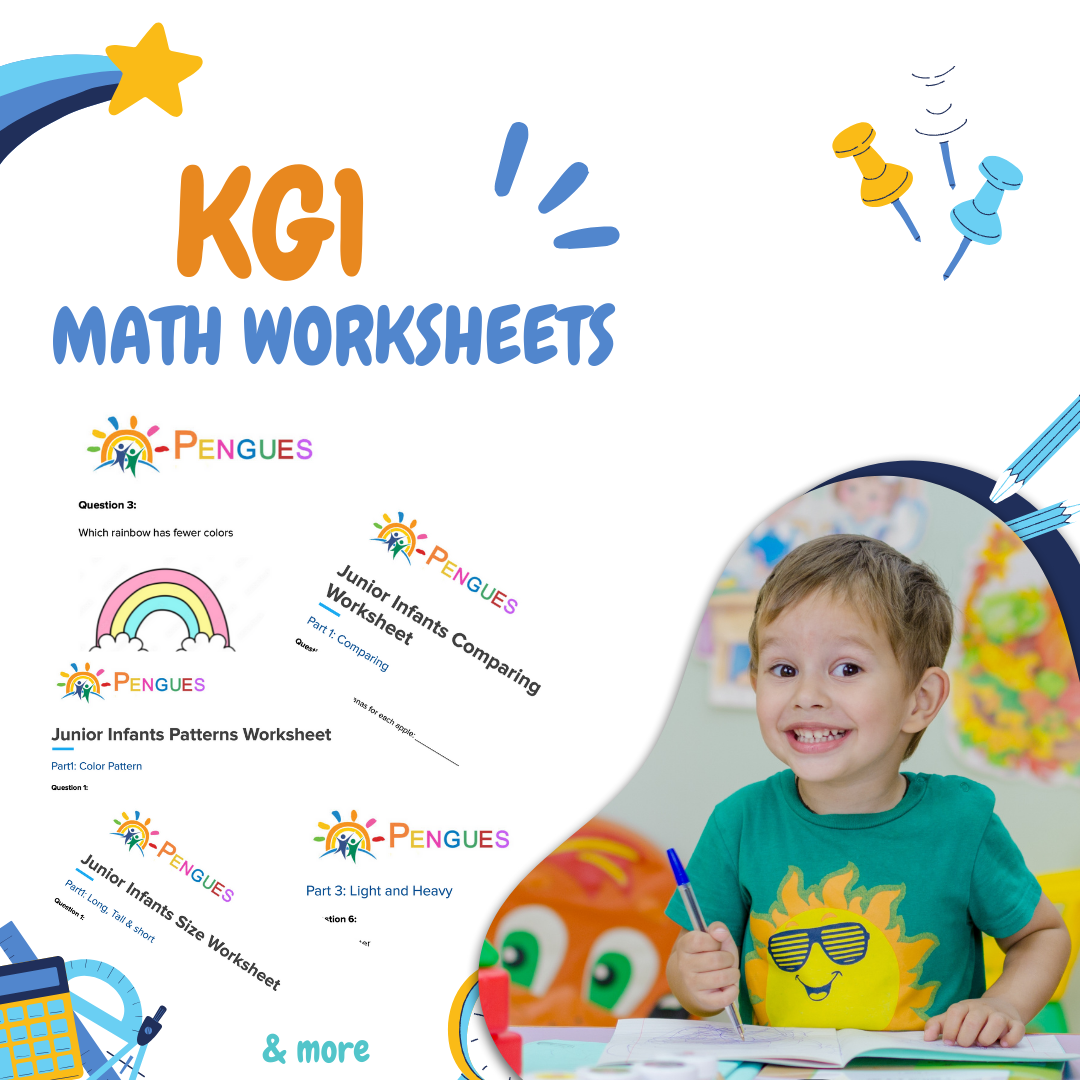 KG1 Printable Math Worksheets for 4-Year-Olds – AI-Enhanced for Learning Numbers, Shapes, and Basic Counting
